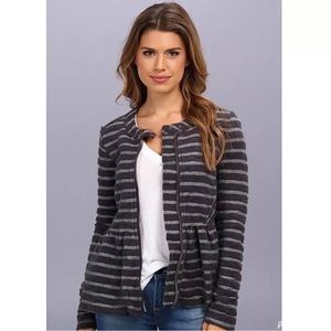 Free People Women's Striped Peplum Jacket
Lightweight Gray Size XS